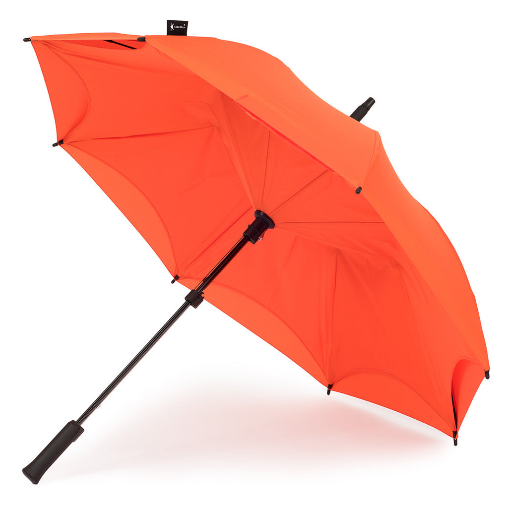 KAZbrella, KAZ, KAZ Designs, Umbrella, KAZ Umbrella, Straight, Straight Handle, Orange, Orange / Orange, Open,