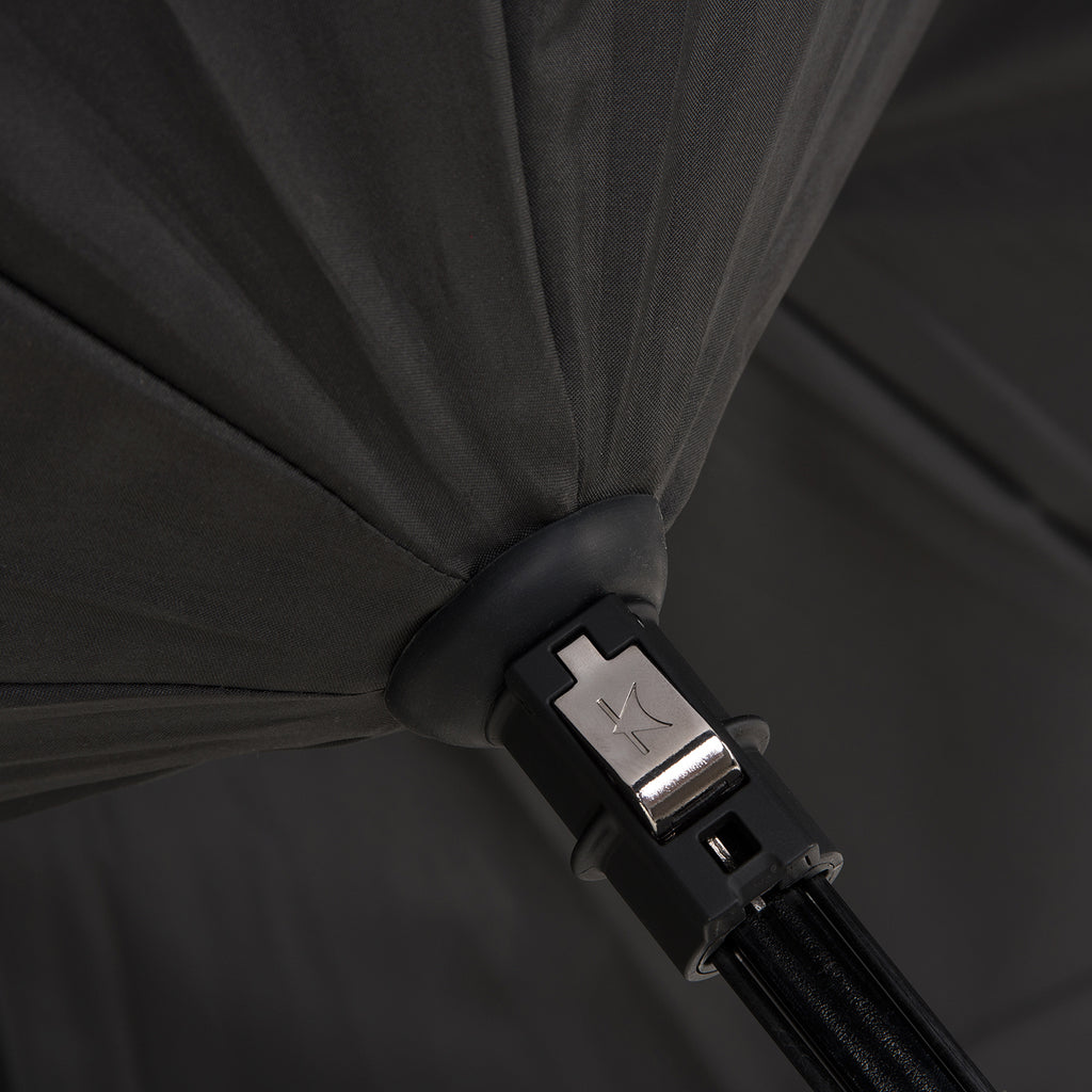 KAZbrella, KAZ, KAZ Designs, Umbrella, KAZ Umbrella, Curve, Curved, Curved Handle, Black, Black / Black, Detail