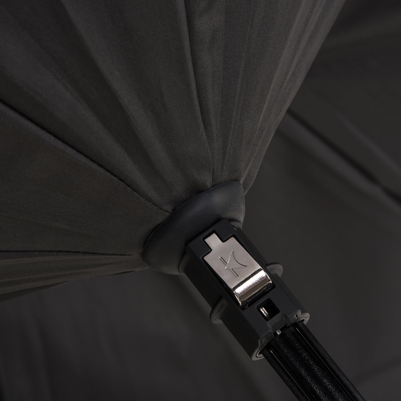 Black Reverse Folding Umbrella Curved Handle - Classic KAZbrella