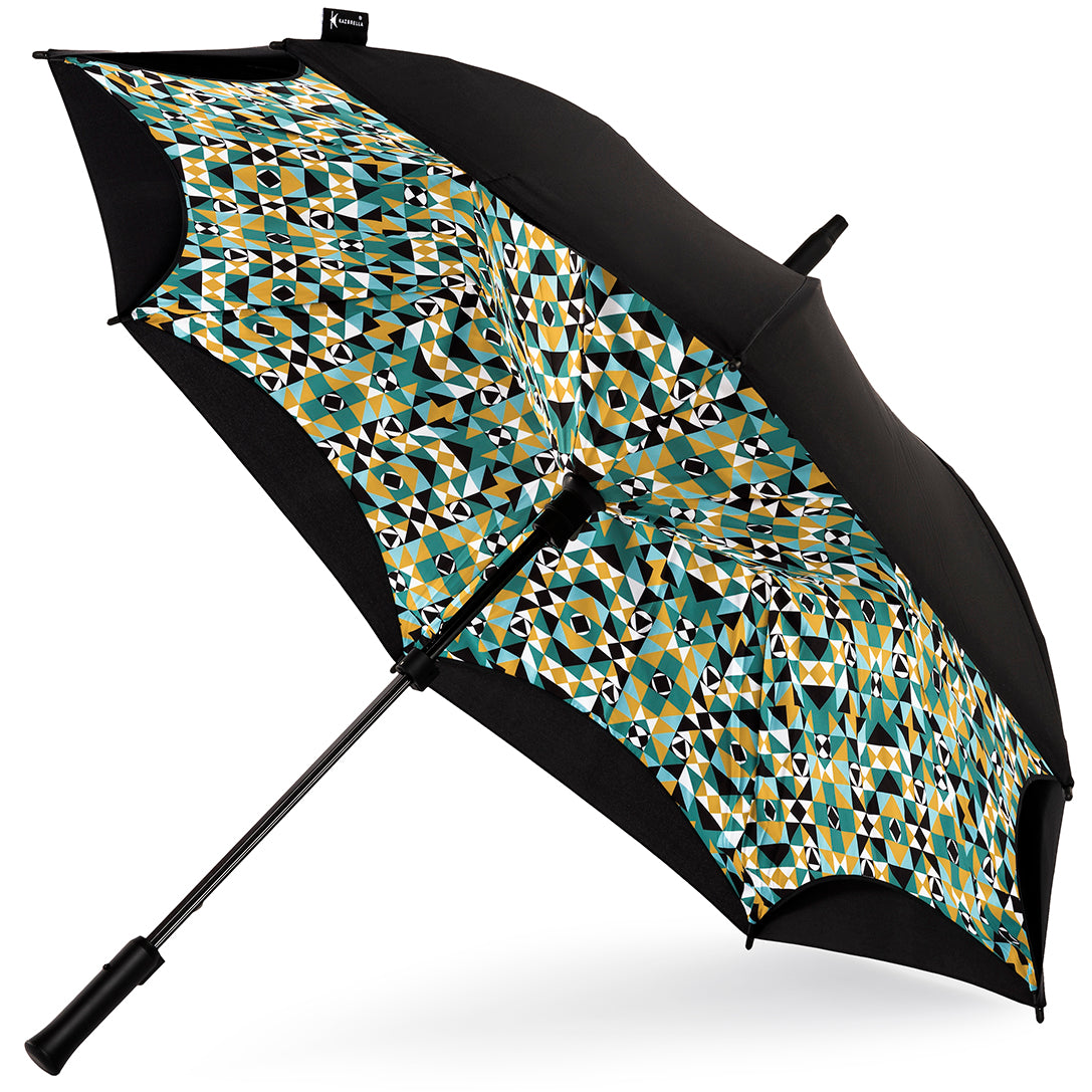 Limited Edition Harlequin Reverse Folding Umbrella Straight Handle